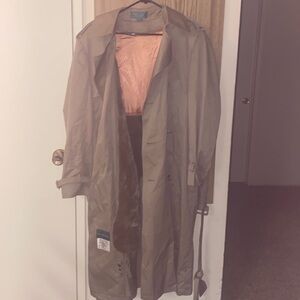 Vintage LINED Hill & Archer Trench Coat Removable Warm Liner Unisex Sz 40